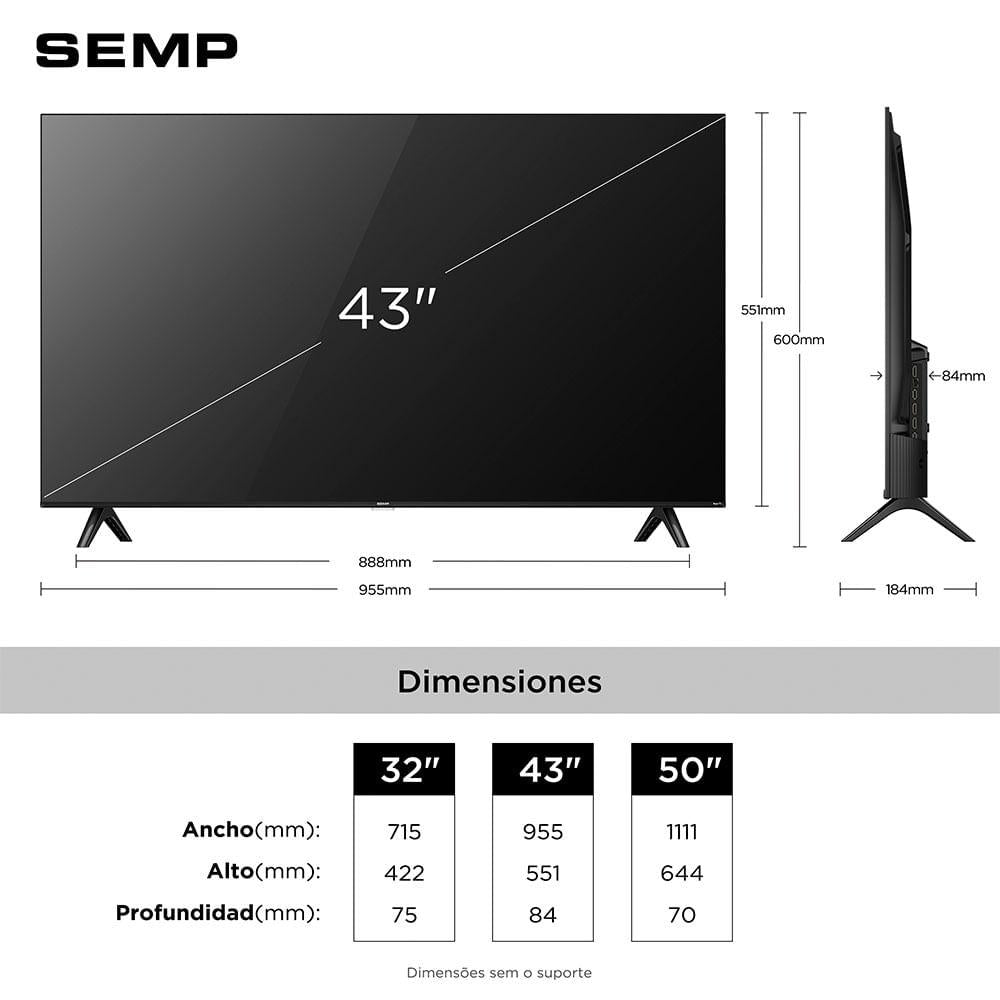 SMART TV SEMP  43” 43S42R FULL HD ROKU