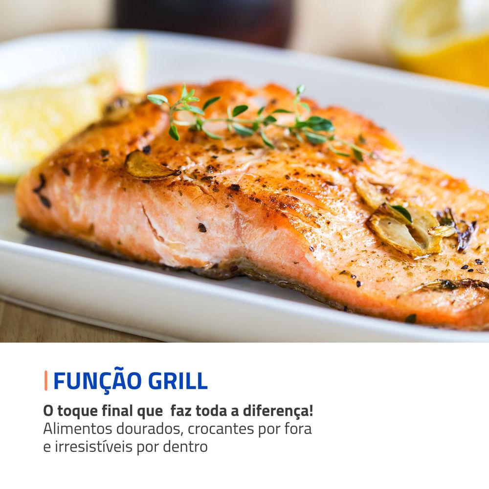 Forno Elétrico 60L Family Grill Inox Mondial Preto e Inox 1800W FRN60BI 127V