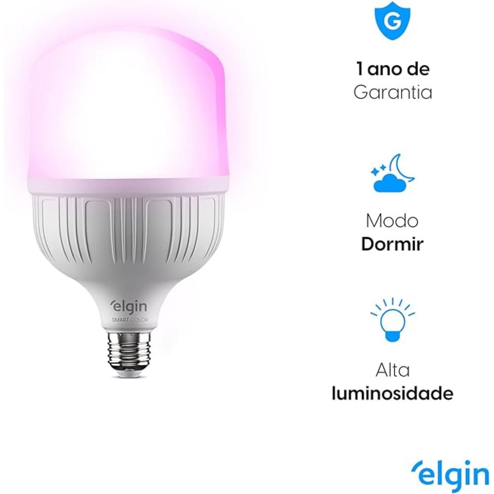 Lâmpada Led Smart 20W Compatível com Assistente Controle por Voz Cores RGB Bivolt