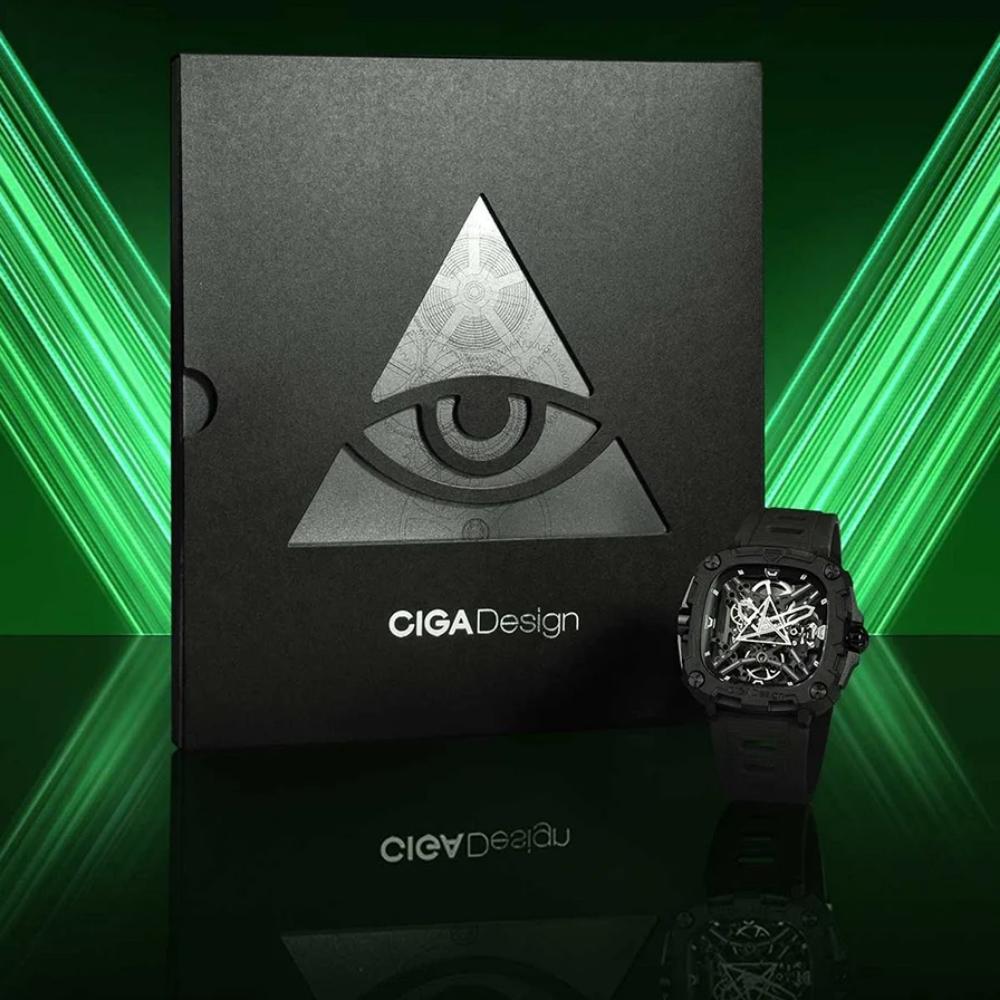 Relógio Masculino CIGA design Eye of Horus Black X051 BB01 W5B