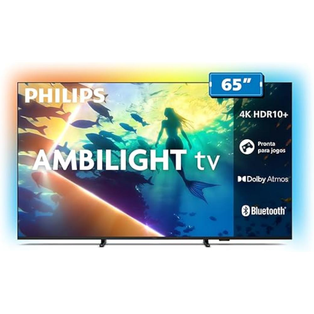 Smart TV 65 polegadas Philips 4K Ambilight 65PUG8100/78 Titan OS HDR10+ Dolby Atmos