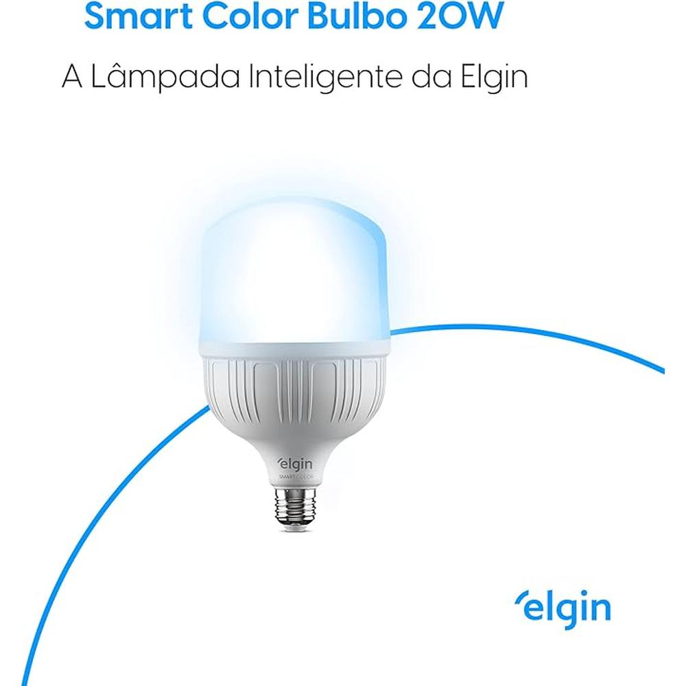 Lâmpada Led Smart 20W Compatível com Assistente Controle por Voz Cores RGB Bivolt