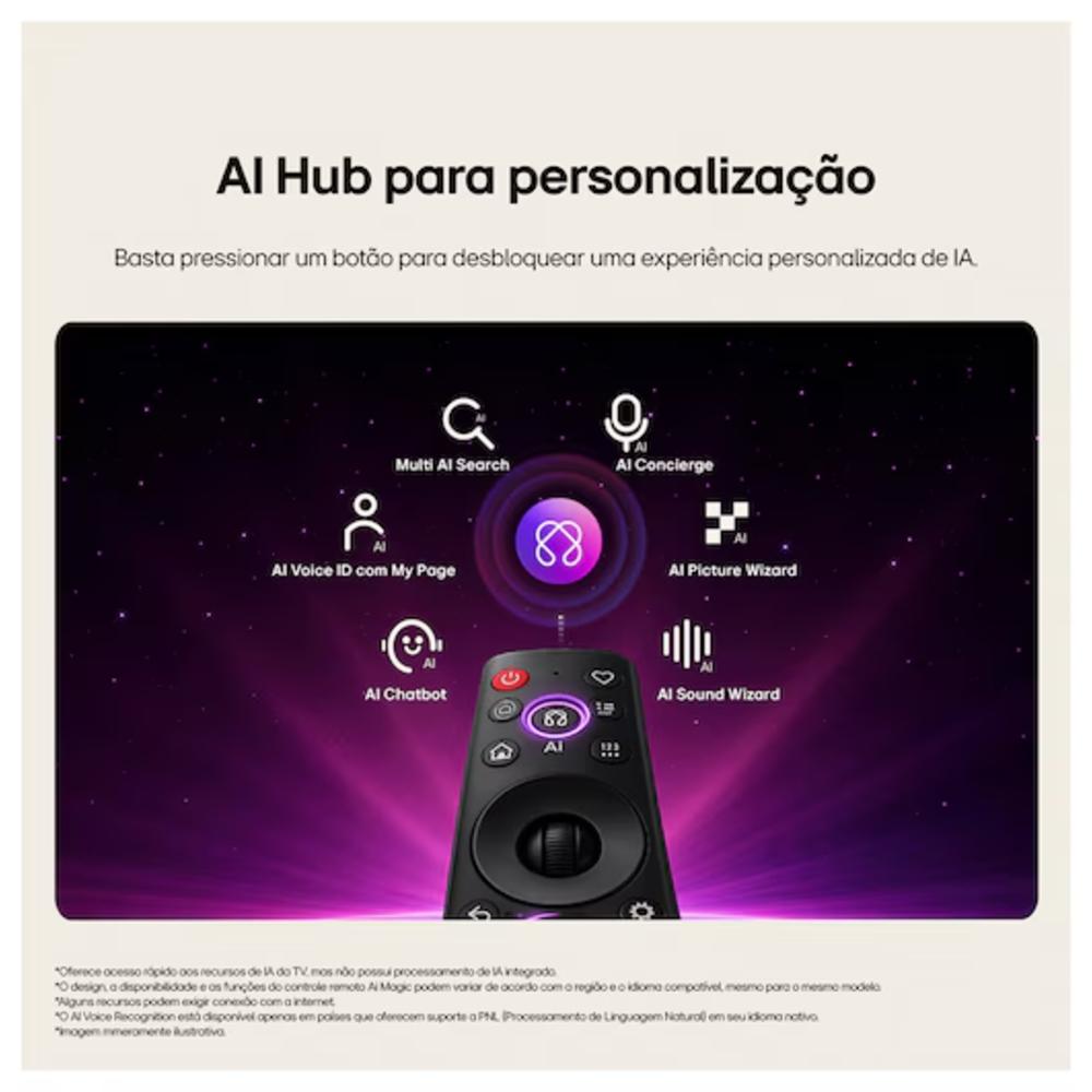 Smart TV LG 50 polegadas NU850 4K Nano Ultra HD AI 50NU850BPSA HDR10 Wifi webOS Dolby Digital