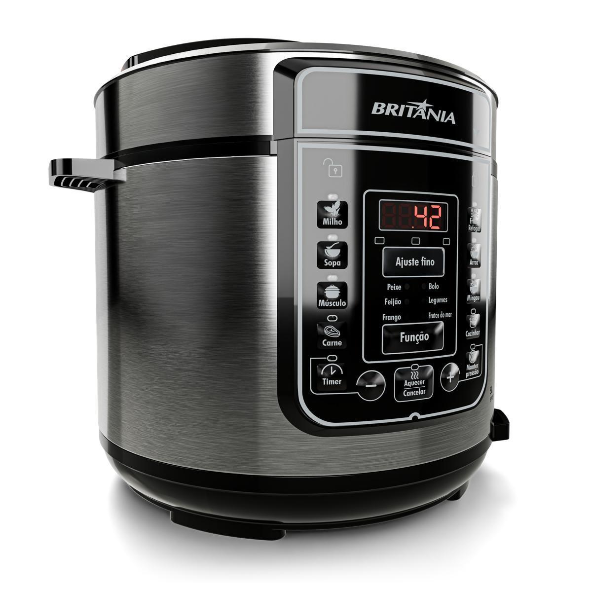 Panela de Pressão Britânia 5L 13 Receitas 900W BPP05P Preto 220V