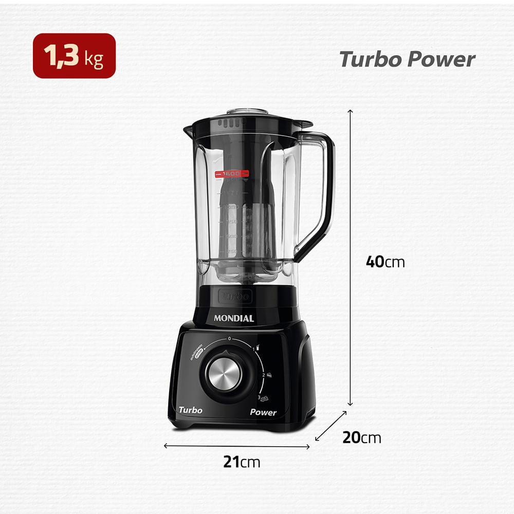 Liquidificador Mondial Turbo Power L-99 FB Preto - 220V