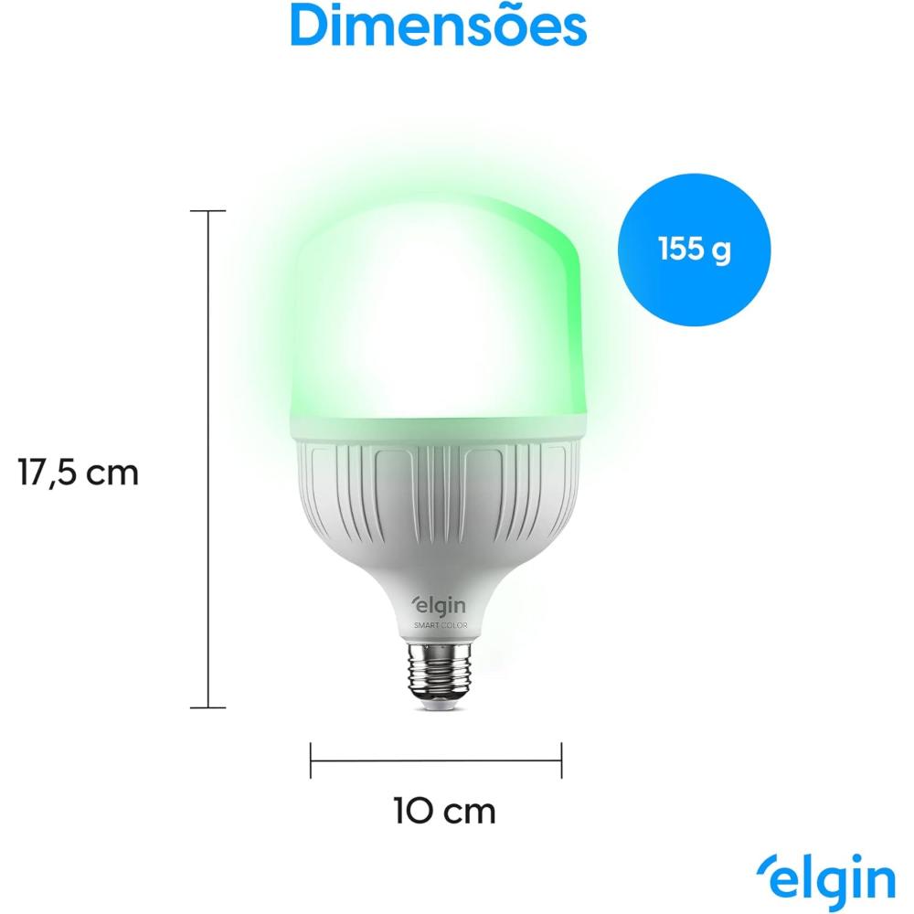 Lâmpada Led Smart 20W Compatível com Assistente Controle por Voz Cores RGB Bivolt