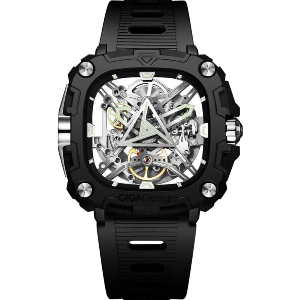 Relógio Masculino CIGA design Eye of Horus Prata X051 BS01 W5B