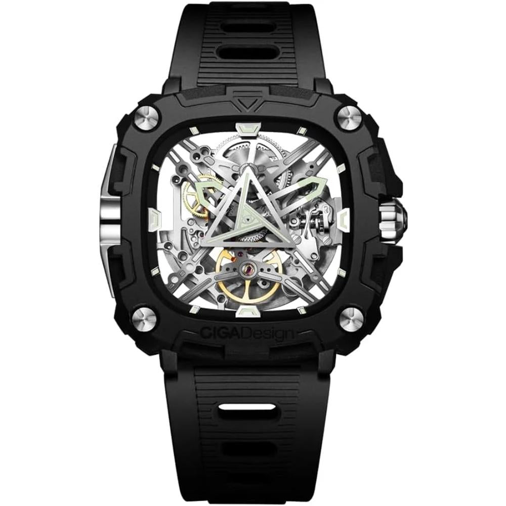 Relógio Masculino CIGA design Eye of Horus Prata X051 BS01 W5B