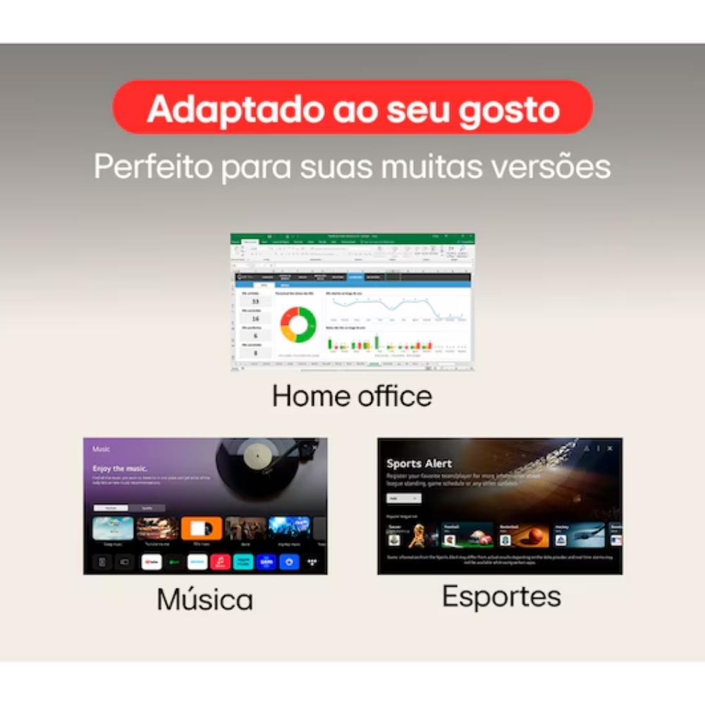 Monitor LG Smart 32 polegadas Tela VA 4K UHD HDR10 WebOS 26 ThinQ Air Play USB HDMI 32U701SBB