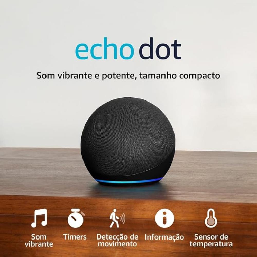 Echo Dot 5ª Geração com Assistente Smart Speaker Preta