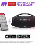 Caixa De Som Boombox Aiwa AWS-BBS-01B 200w IP66 30hs Bateria