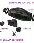 Caixa De Som Boombox Aiwa AWS-BBS-01B 200w IP66 30hs Bateria