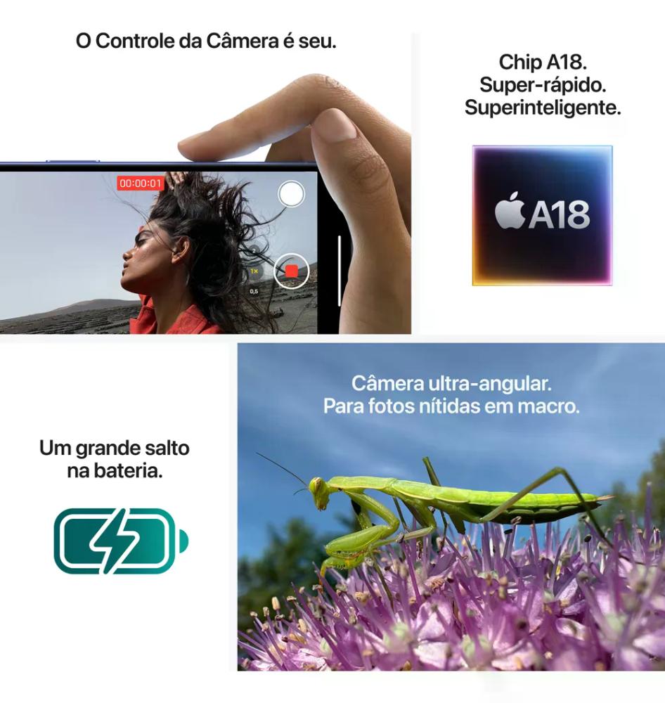 Apple iPhone 16 (128 GB) - Preto