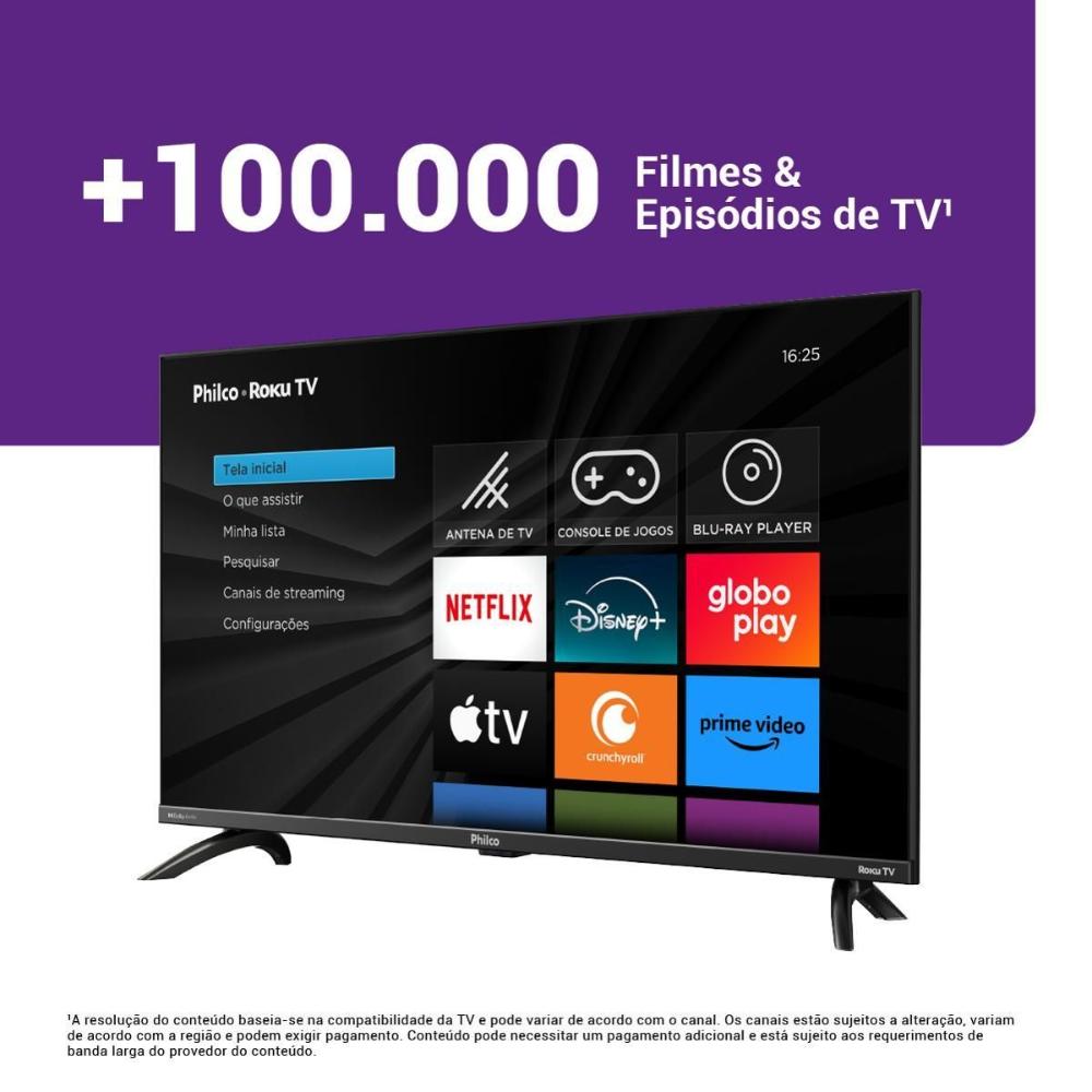 Smart TV 32" Philco Led PTV32G7PR2CGB Roku TV Dolby Audio