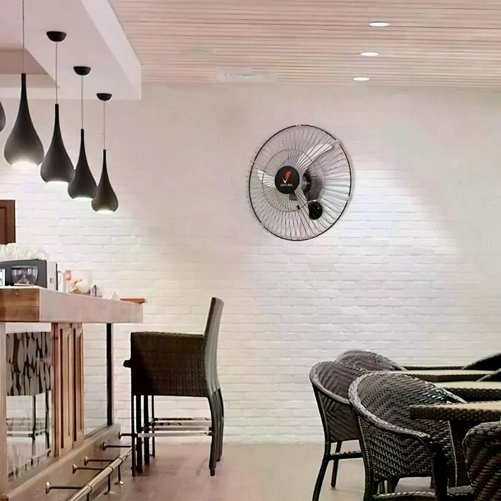 Ventilador De Parede 60cm Ventura Preto Bivolt Aço