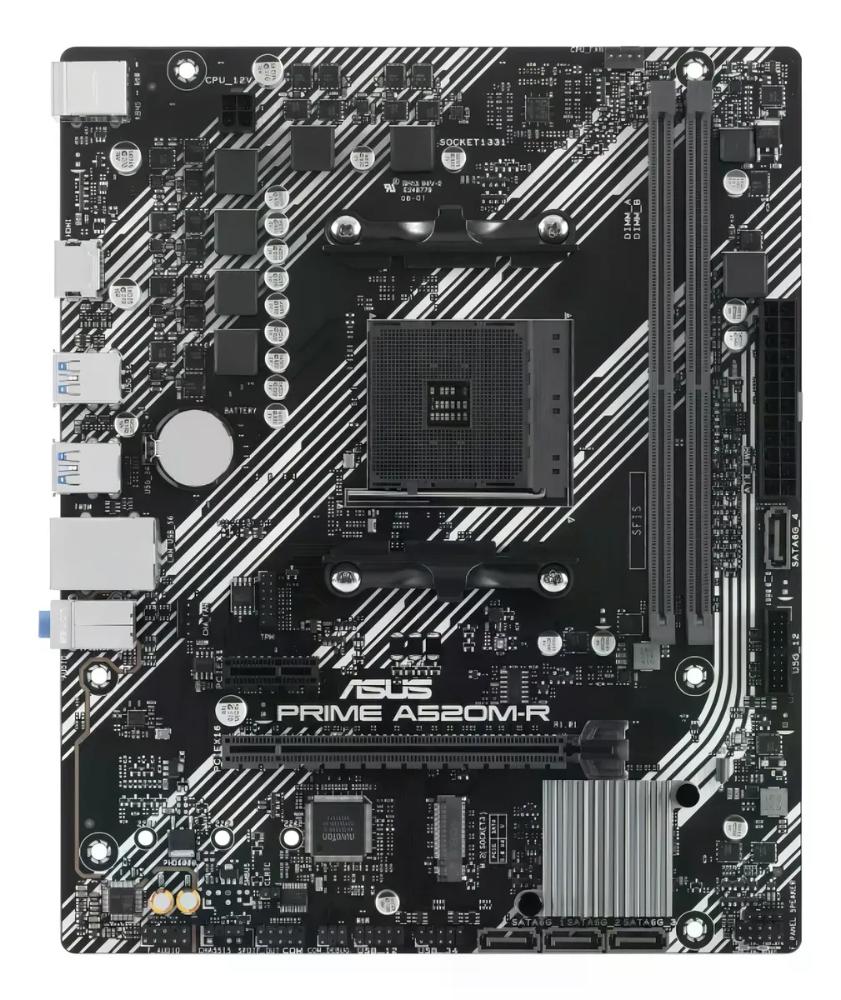 Placa Mãe Asus Prime A520m-r Am4 Ddr4 M.2 Chipset A520 Hdmi Preto