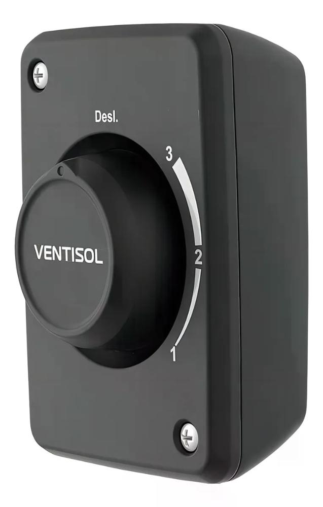 Ventilador de Parede Oscilante Ventisol 3 Pás Premium, Preto, 50cm, Bivolt