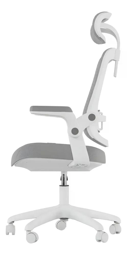 Cadeira de Escritório Ergonômica Cinza/Branca Elements Astra