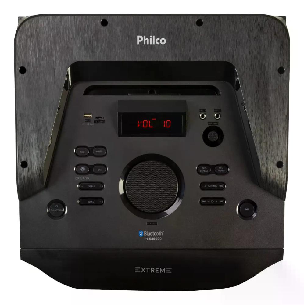 Caixa De Som Amplificada 2500w Philco Ex Bass Pcx30000 Preto