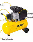 Motocompressor De Ar 21,6l Mcv 216 Vonder Cor Amarelo Fase Elétrica Monofásica Frequência 60 Hz