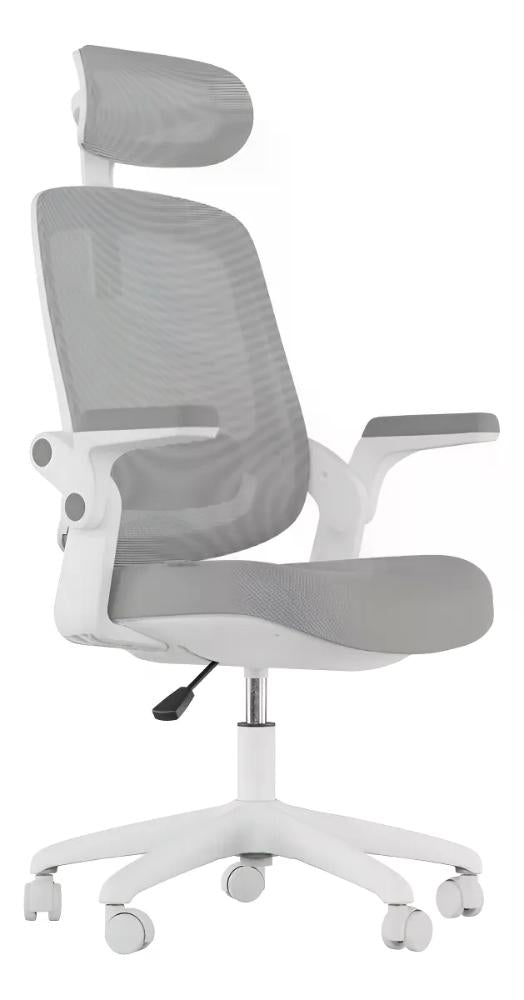 Cadeira de Escritório Ergonômica Cinza/Branca Elements Astra