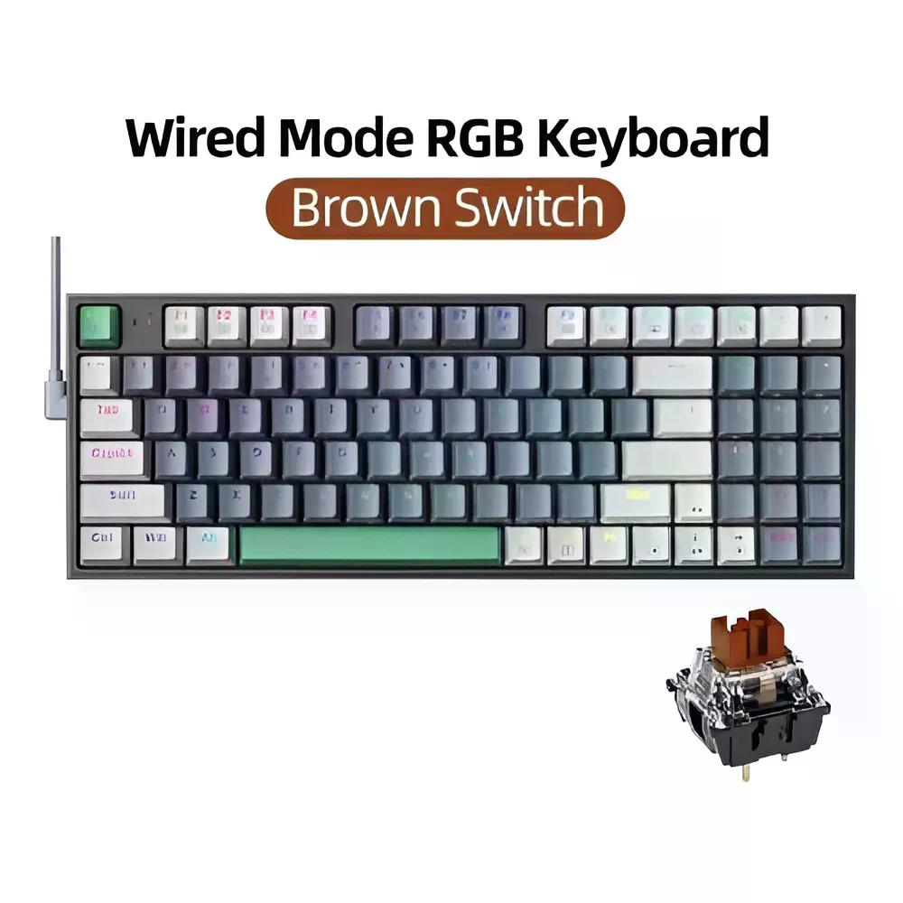 Teclado Gamer Machenike K500-b94 Qwerty Machenike Cinza Inglês Us