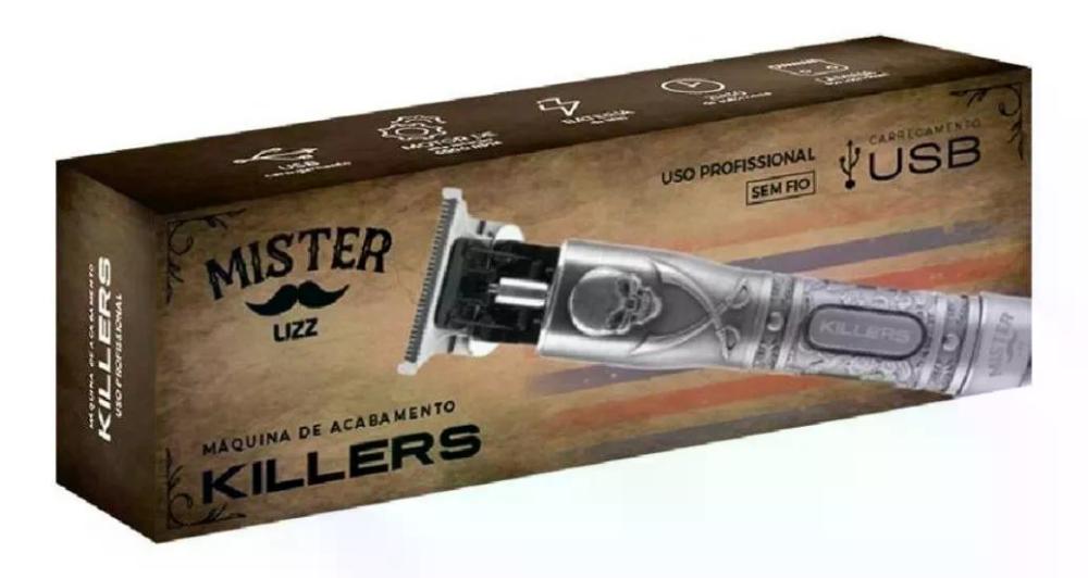 Maquina Lizz De Acabamento Mister Killers Profissional Sem Fio Cabo USB