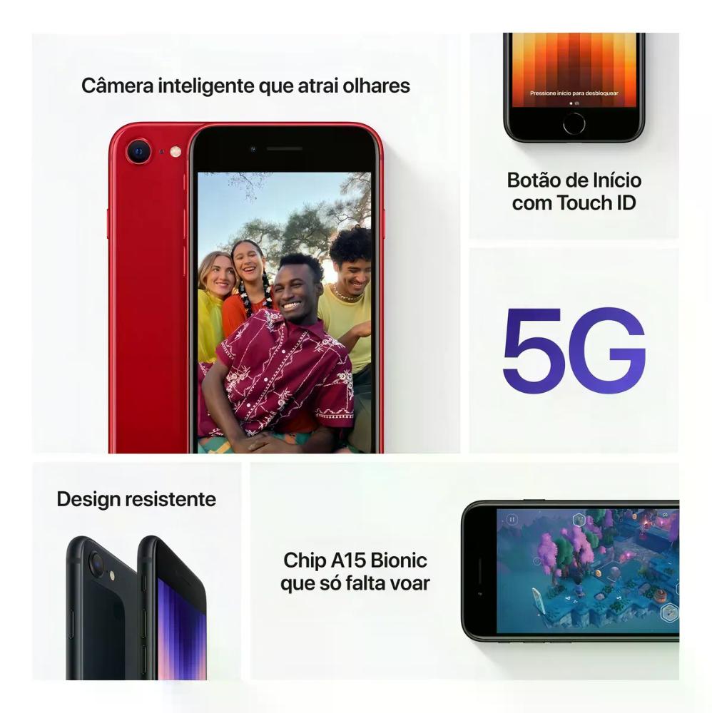 Apple iPhone SE (3ª geração) 128GB - Meia-noite