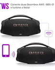 Caixa De Som Boombox Aiwa AWS-BBS-01B 200w IP66 30hs Bateria