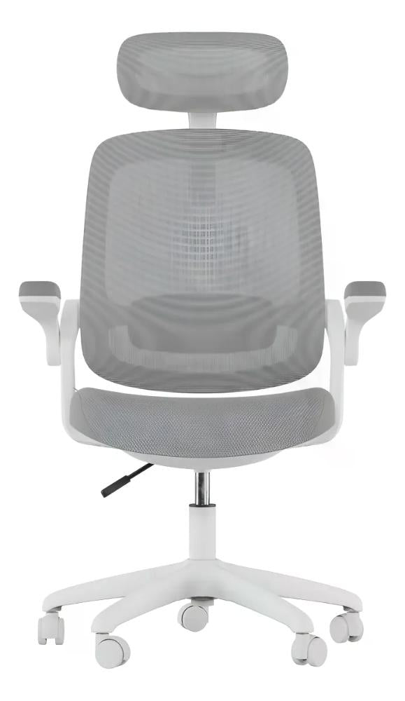 Cadeira de Escritório Ergonômica Cinza/Branca Elements Astra