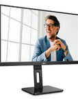 Monitor Aoc 21,5 Full Hd Pivot Hdmi Dp Hub Usb- 22p2um Cor Preto 110v/220v