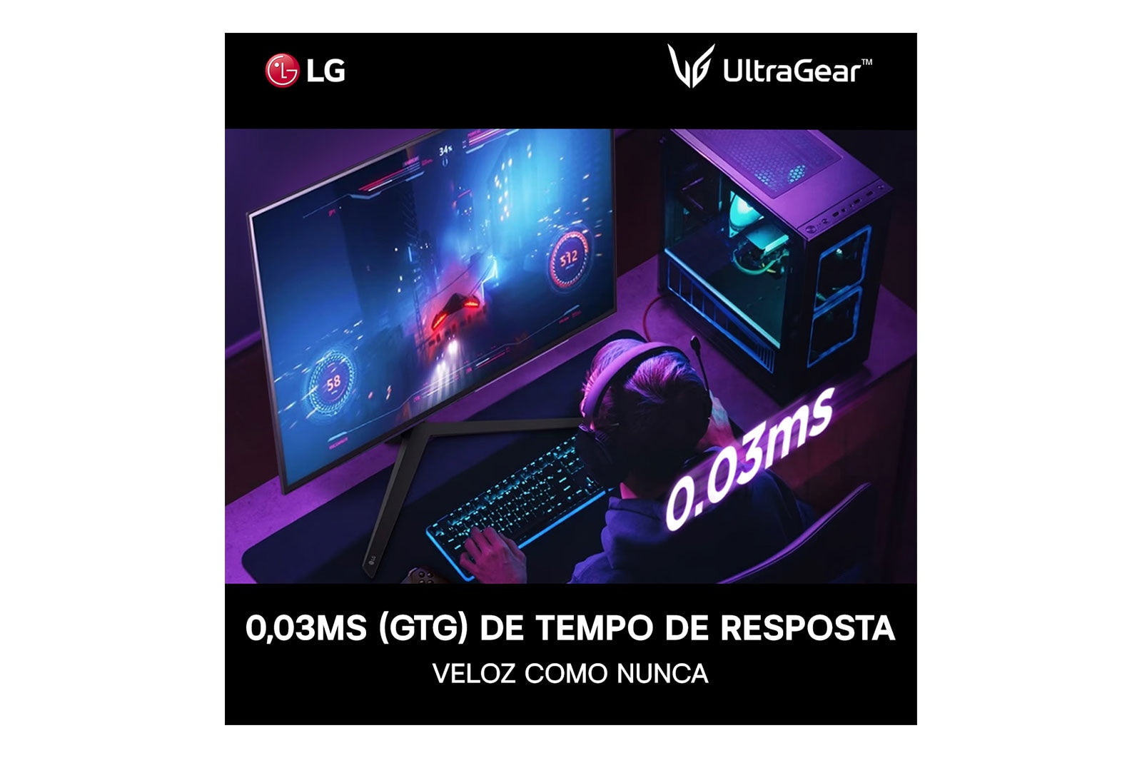 Monitor Gamer LG UltraGear OLED 27”, QHD, 240Hz, 27GS95QE-B